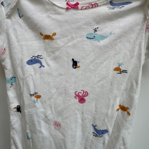 Carter’s 12M White Ocean Animal Girls Onesie Bodysuit - Picture 2 of 4